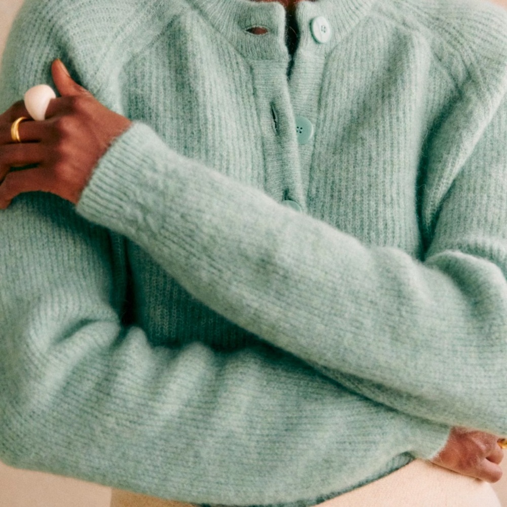 Mint Green Knit Cardigan
